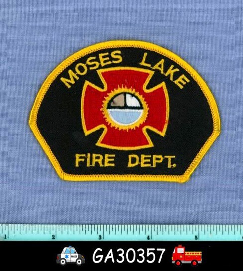 MOSES LAKE WASHINGTON Fire Rescue Shoulder Patch OCEAN RED MALTESE CROSS 4A
