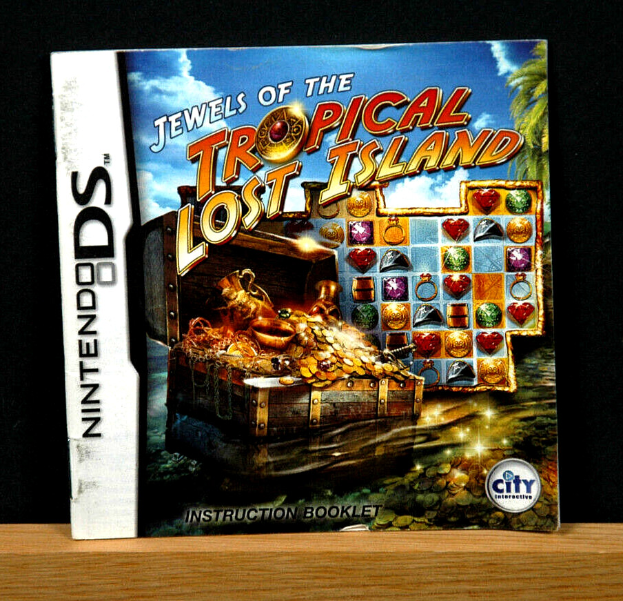 JEWELS OF THE TROPICAL LOST ISLAND Manual Only (Nintendo DS) NO GAME  Authentic