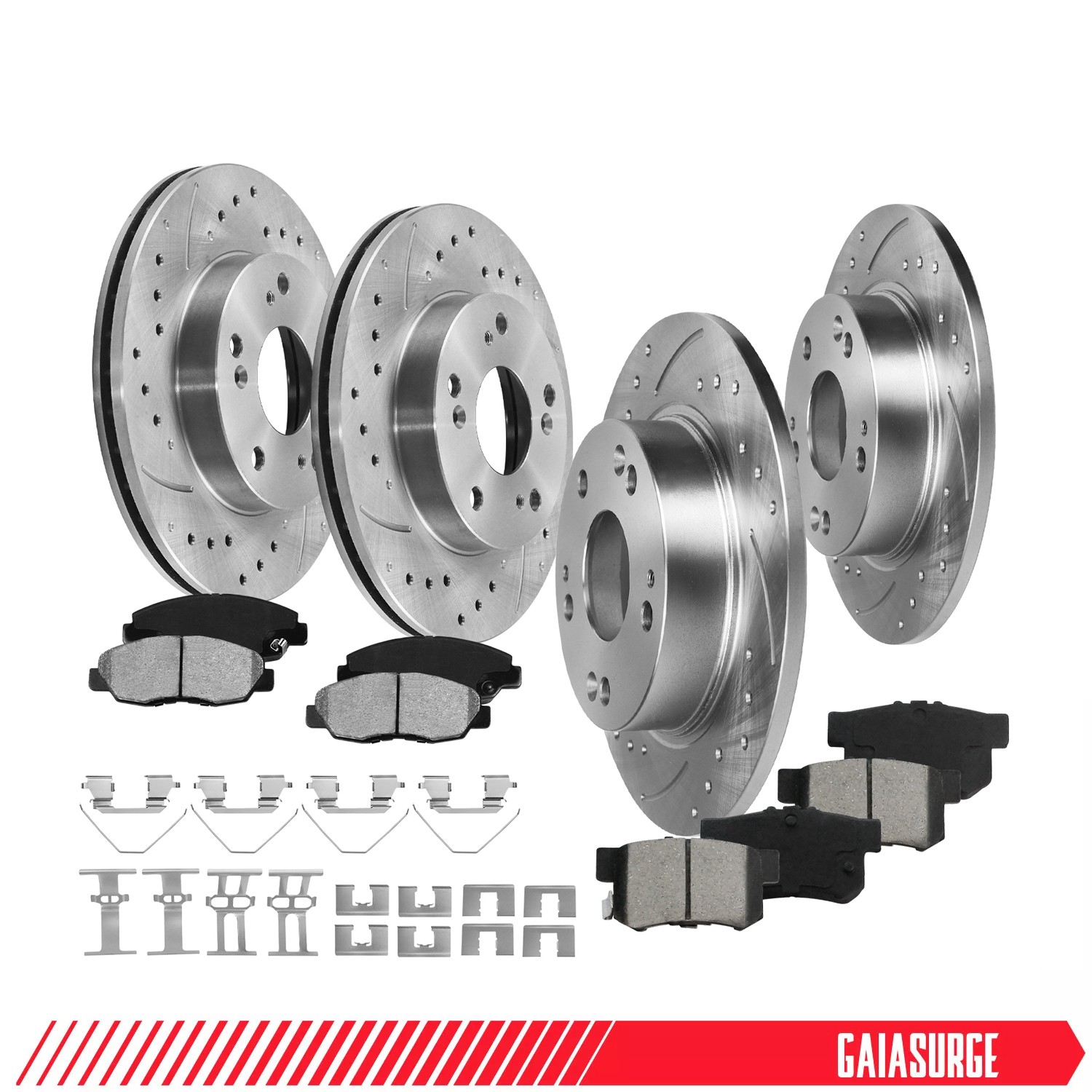 Front Rear Disc Rotors Ceramic Brake Pads for 2006 2007 2008 -2011 Honda Civic