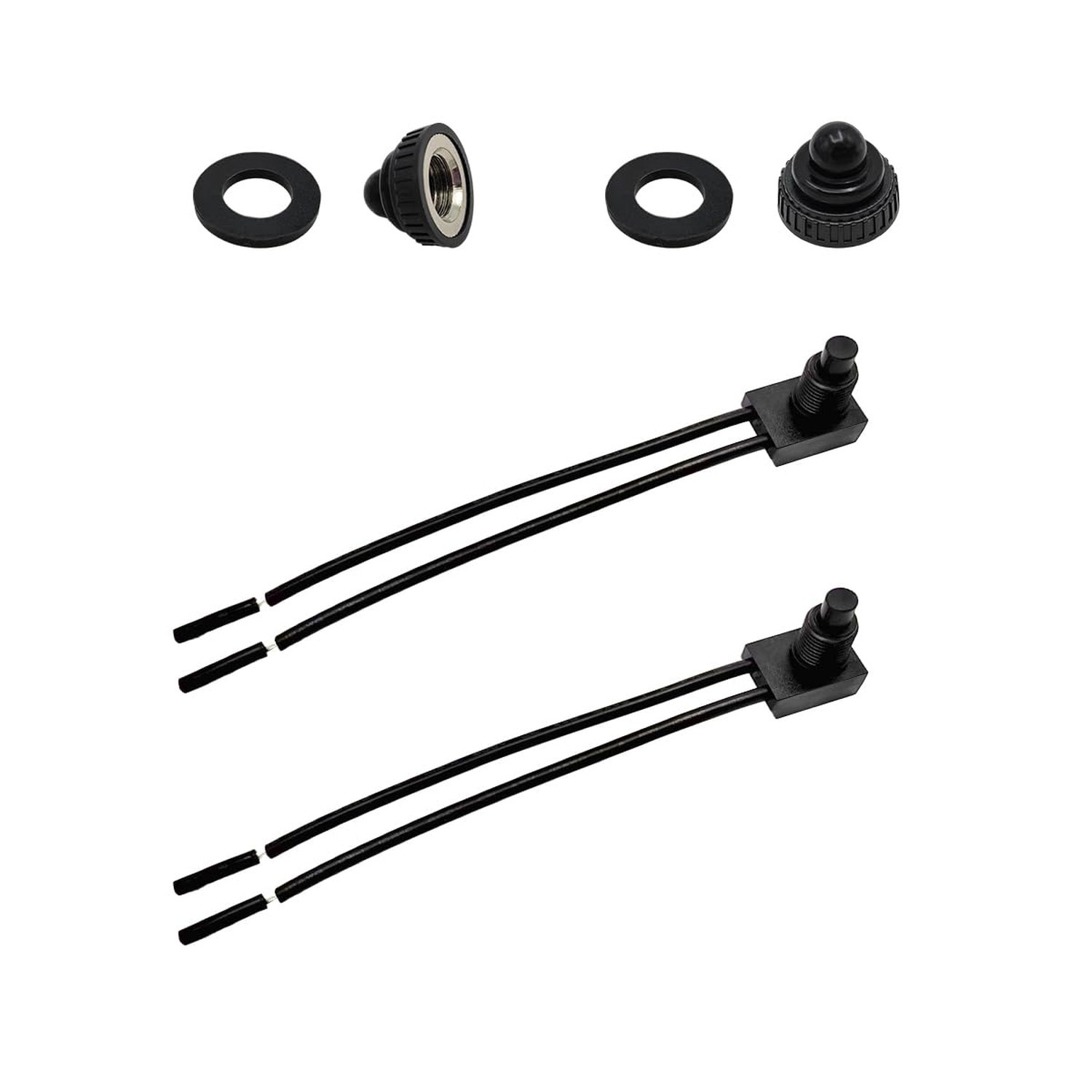 2 PCS Waterproof Push Button Switch 12V On/Off, EP-107 On/Off SPST Switch wit...