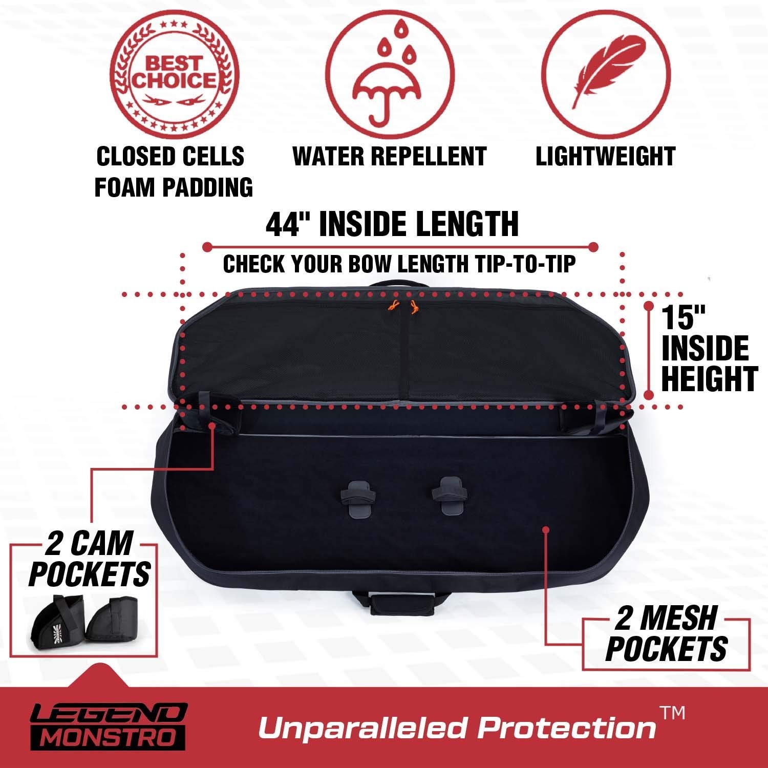 Monstro Compound Bow Case - Soft Bow Case for Compound Bow, Padded Bow and Ar...