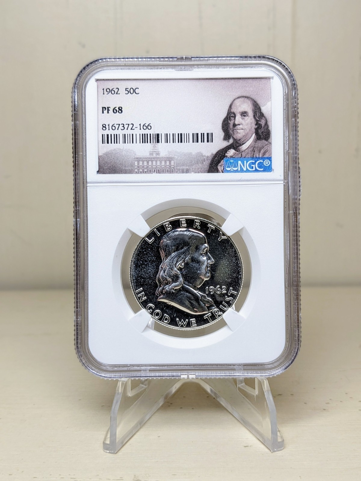 1962 Proof Franklin Half Dollar, NGC PF68 (90% Silver)