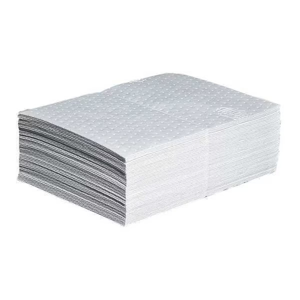Pig Sorbent Pad, 11 gal, 15 in x 20 in, Oil, White, 50 PK MAT415 Pig MAT415 15
