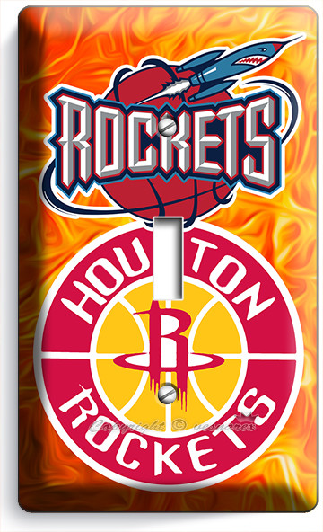 HOUSTON ROCKETS BASKETBALL TEAM LOGO LIGHT SWITCH OUTLET WALL PLATES ROOM DECOR