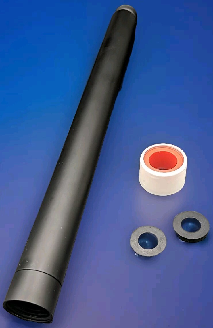 Shower Head Lowering Extension, 10", Matte Black, Stainless Steel