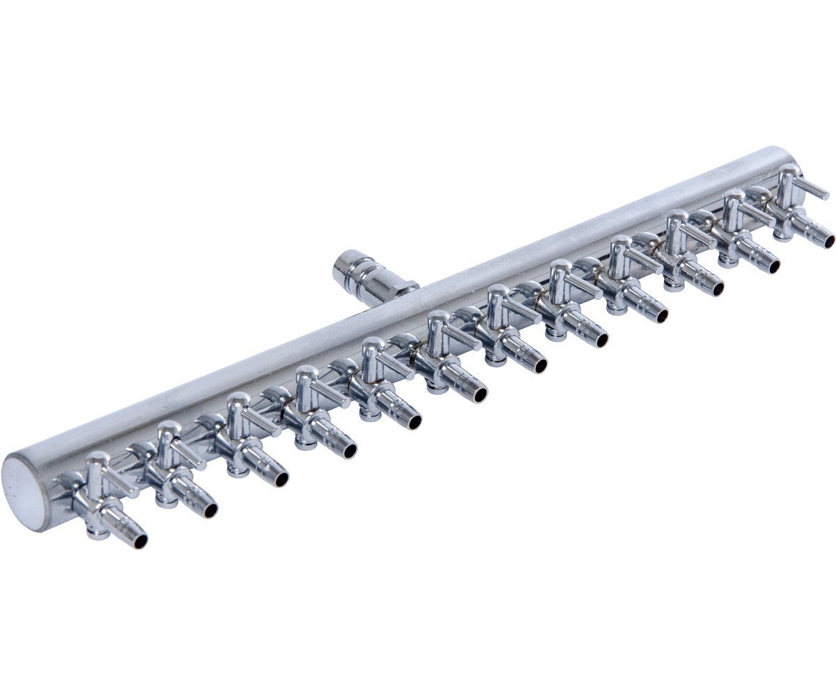 Active Aqua 12-Outlet Metal Air Manifold - Fish Tank/Pond