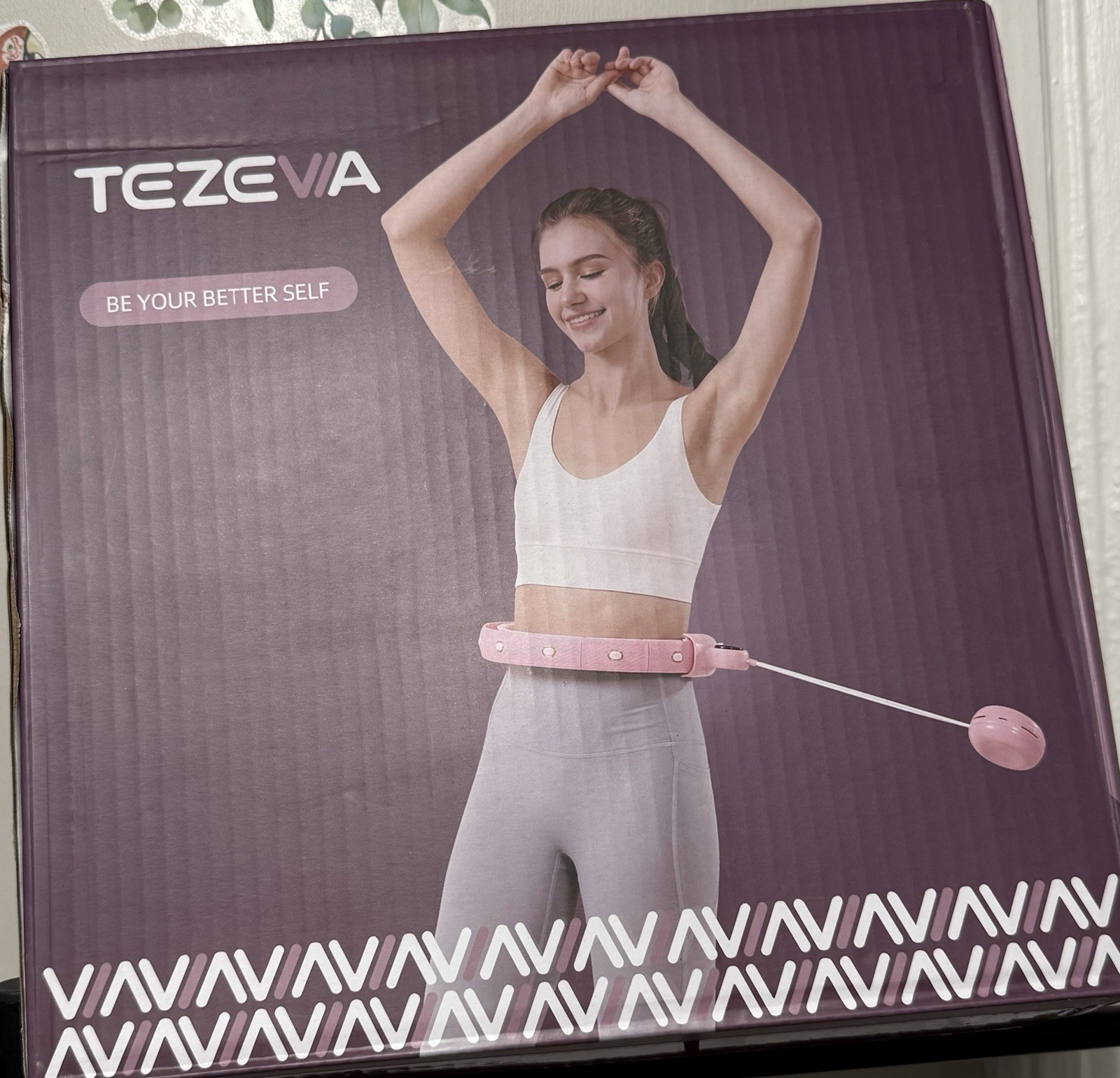 Tezevia Smart Hula Hoop Pink Weight Loss Fitness Equipment for Adults