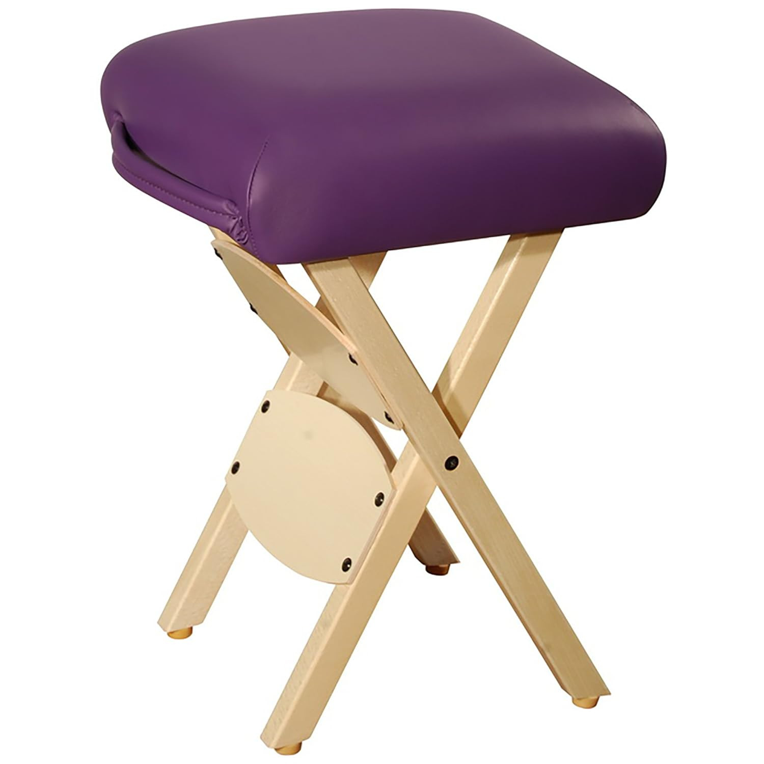 Portable Folding Massage Stool - Lightweight Wooden Purple Tattoo Stool - 13" X
