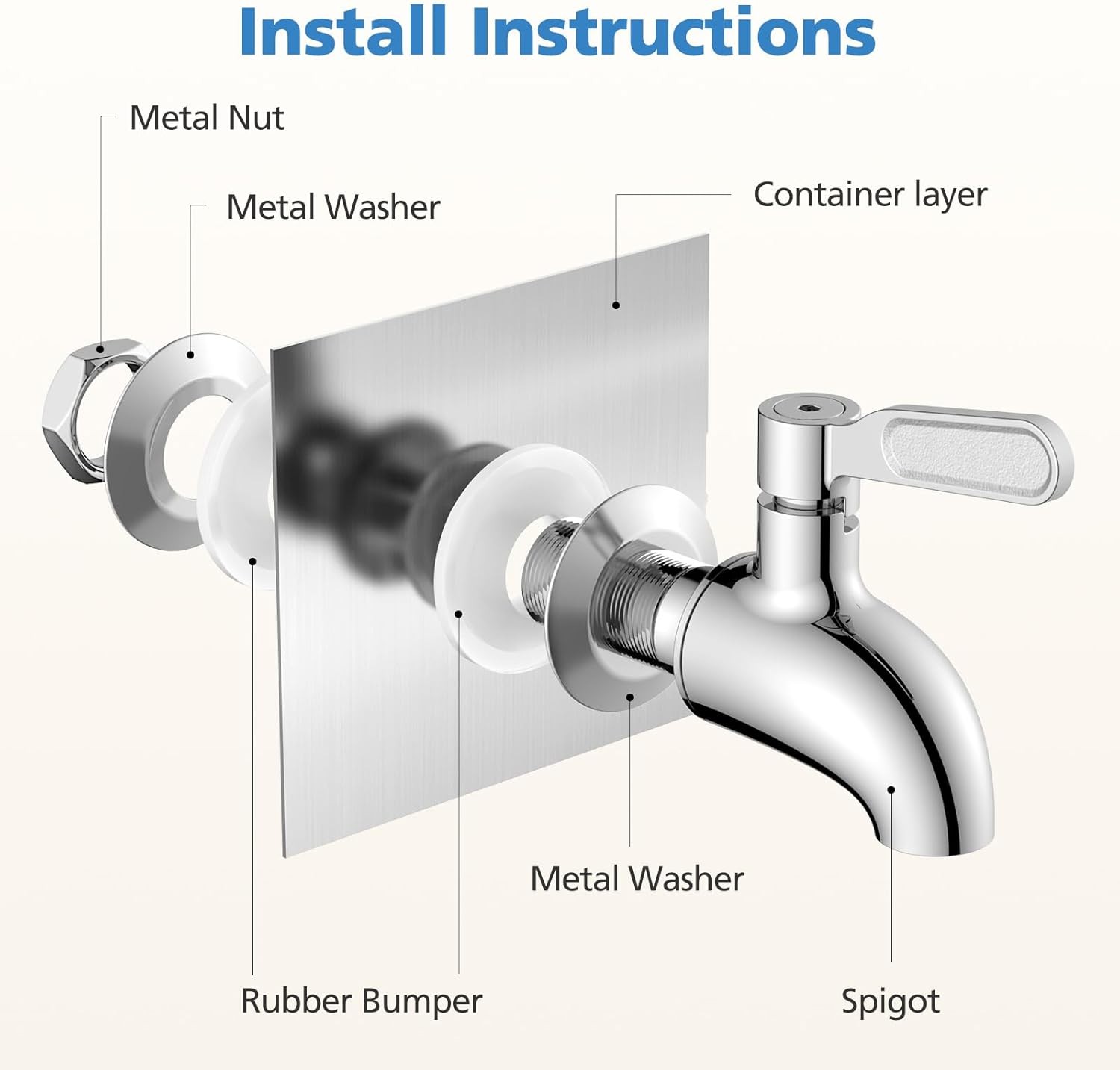 Stainless Steel Spigot - Fits Alexapure Pro Berkey Systems ProOne