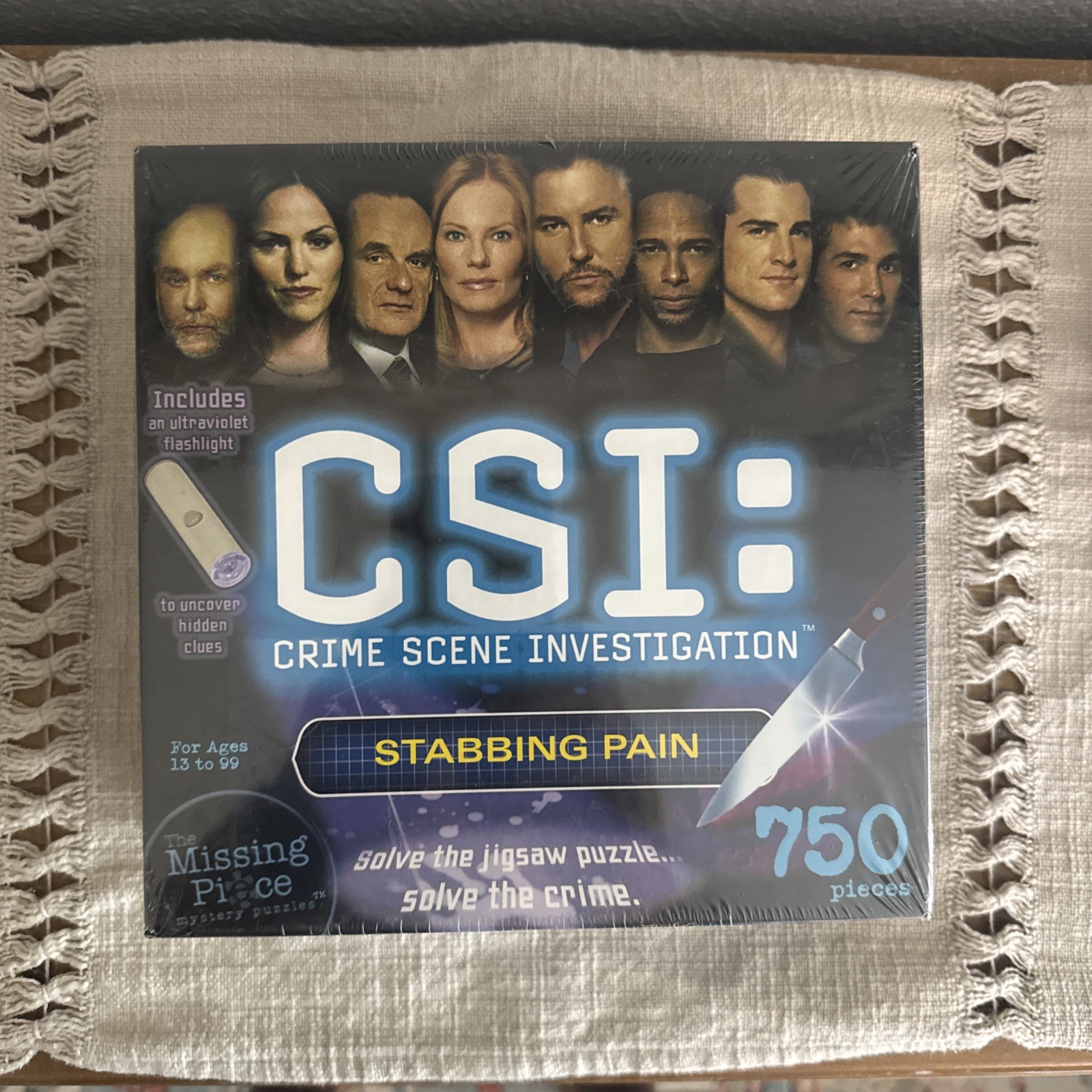 NEW Vintage 2004 CSI Forensic Crime Scene CBS Tv Show Puzzle Game w/ UV Light