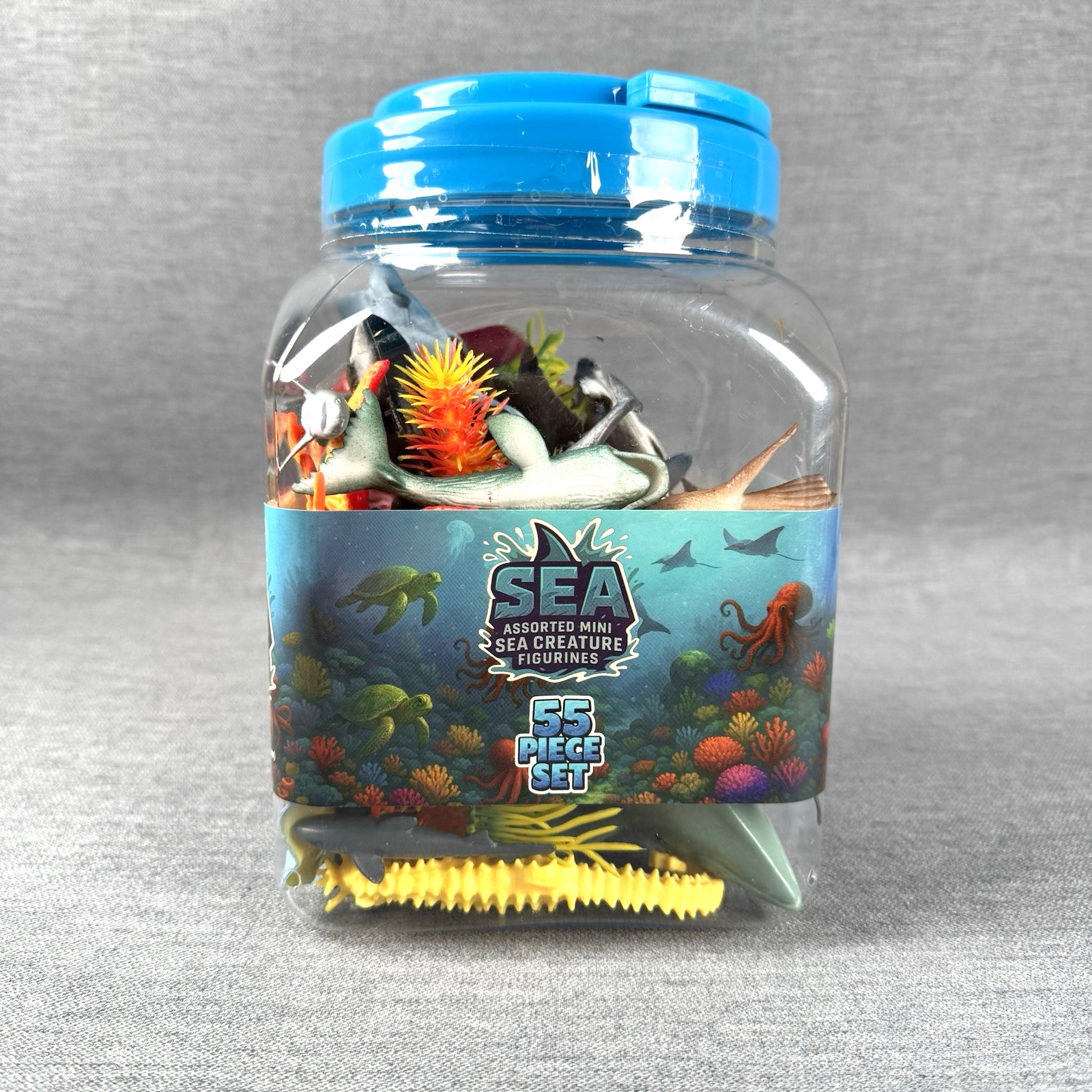 Sea Assorted Mini Sea Creature Figurines Ages 3+ Includes 55 Assorted Figurines