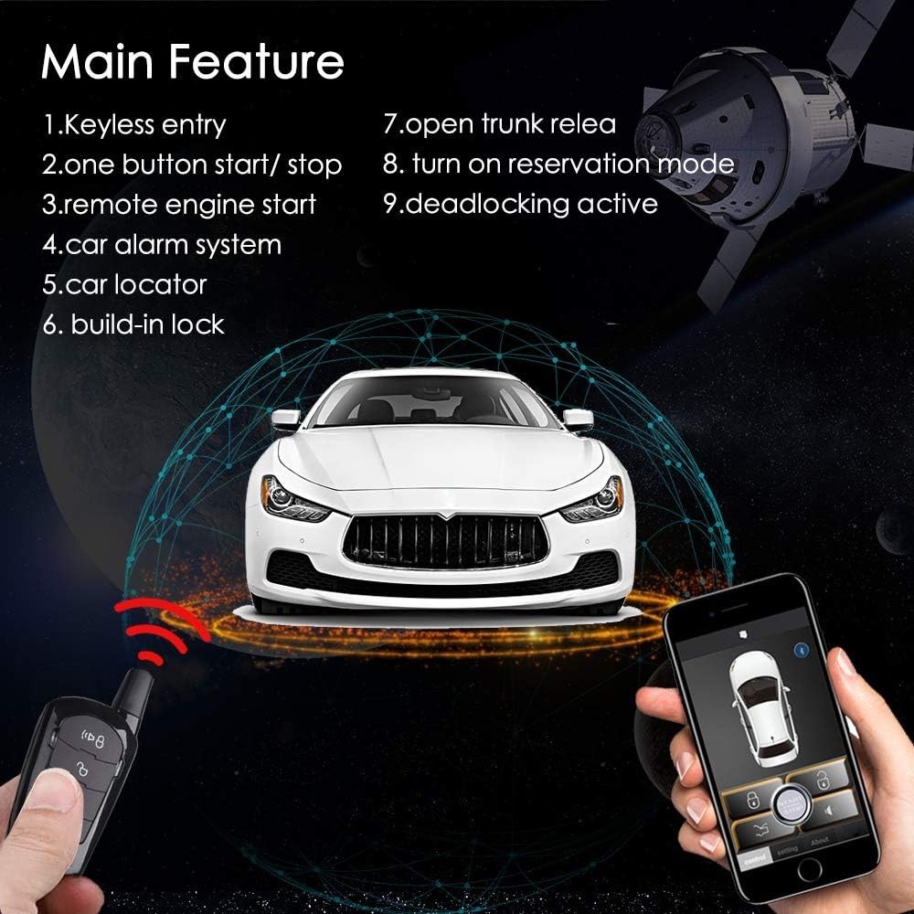 Remote Engine Starter Kit with PKE Function - Smart Control for 12V Vehicles