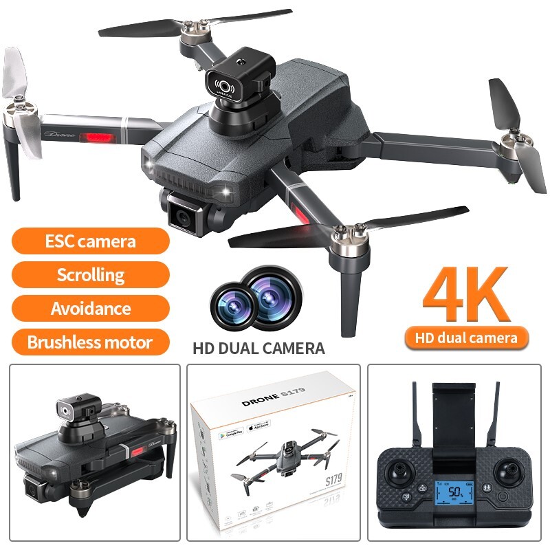 RC Drone 4k HD Camera WIFI FPV Drone Dual Camera Foldable Quadcopter Brushless