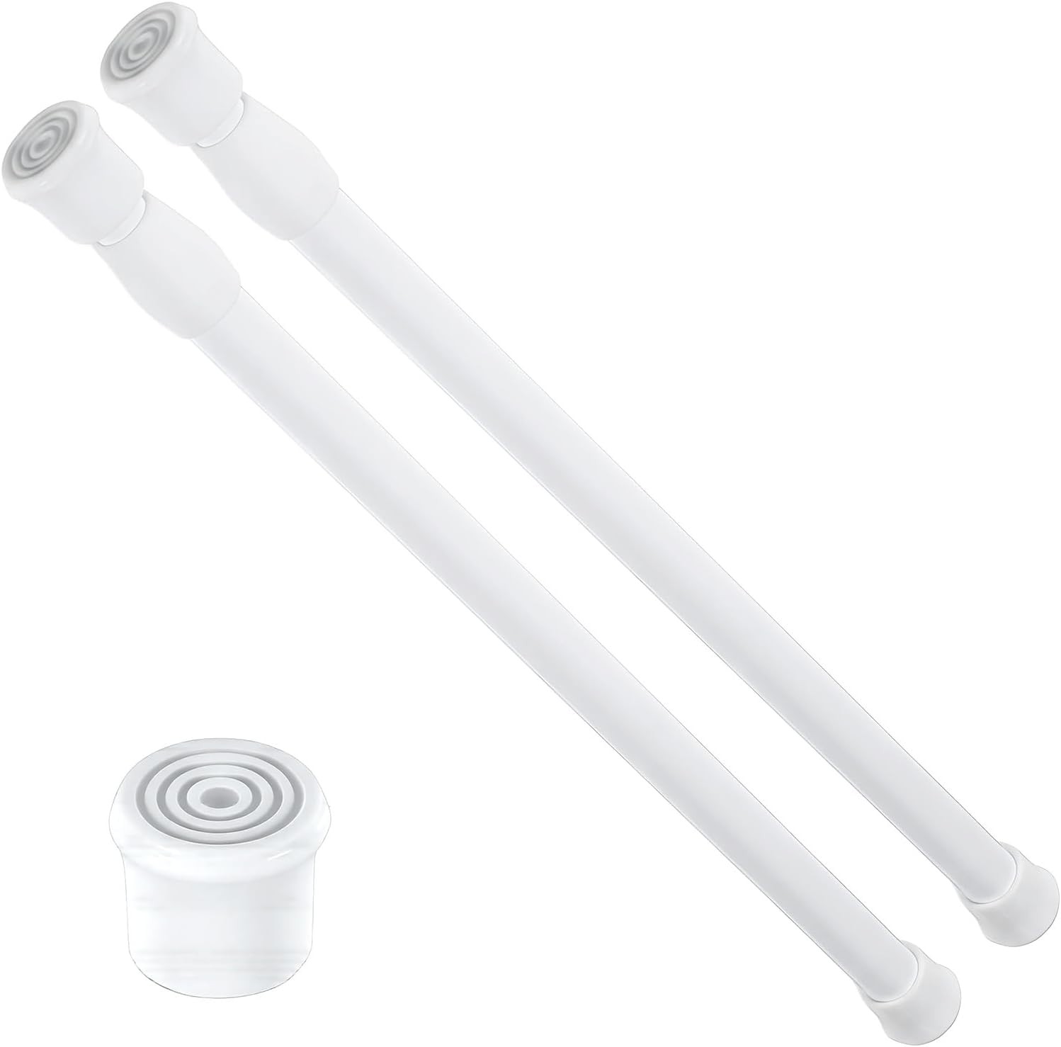 2 Pcs Small Tension Rods, Steel Adjustable 12 to 20 Inches Spring Rods 0.39" Dia