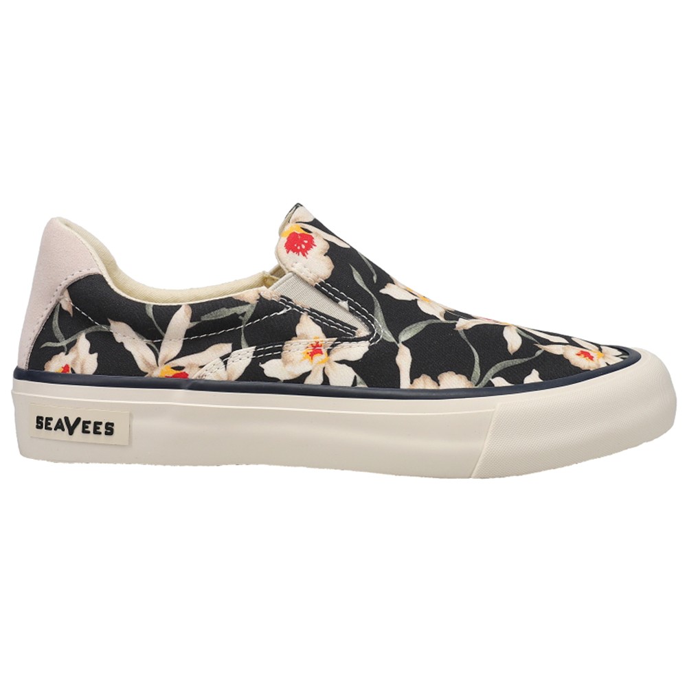 SeaVees Hawthorne Magnum Floral Slip On  Womens Black Sneakers Casual Shoes W056