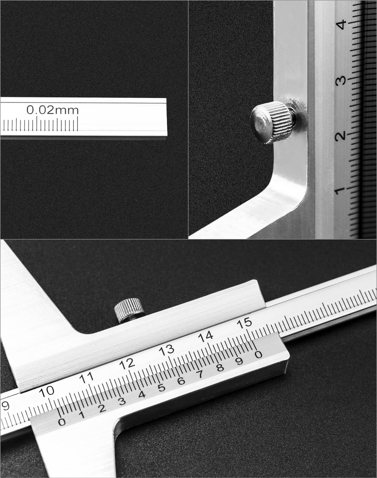 QWORK Depth Vernier Caliper, 0-150mm Aluminum Micrometer Gauge Measuring...