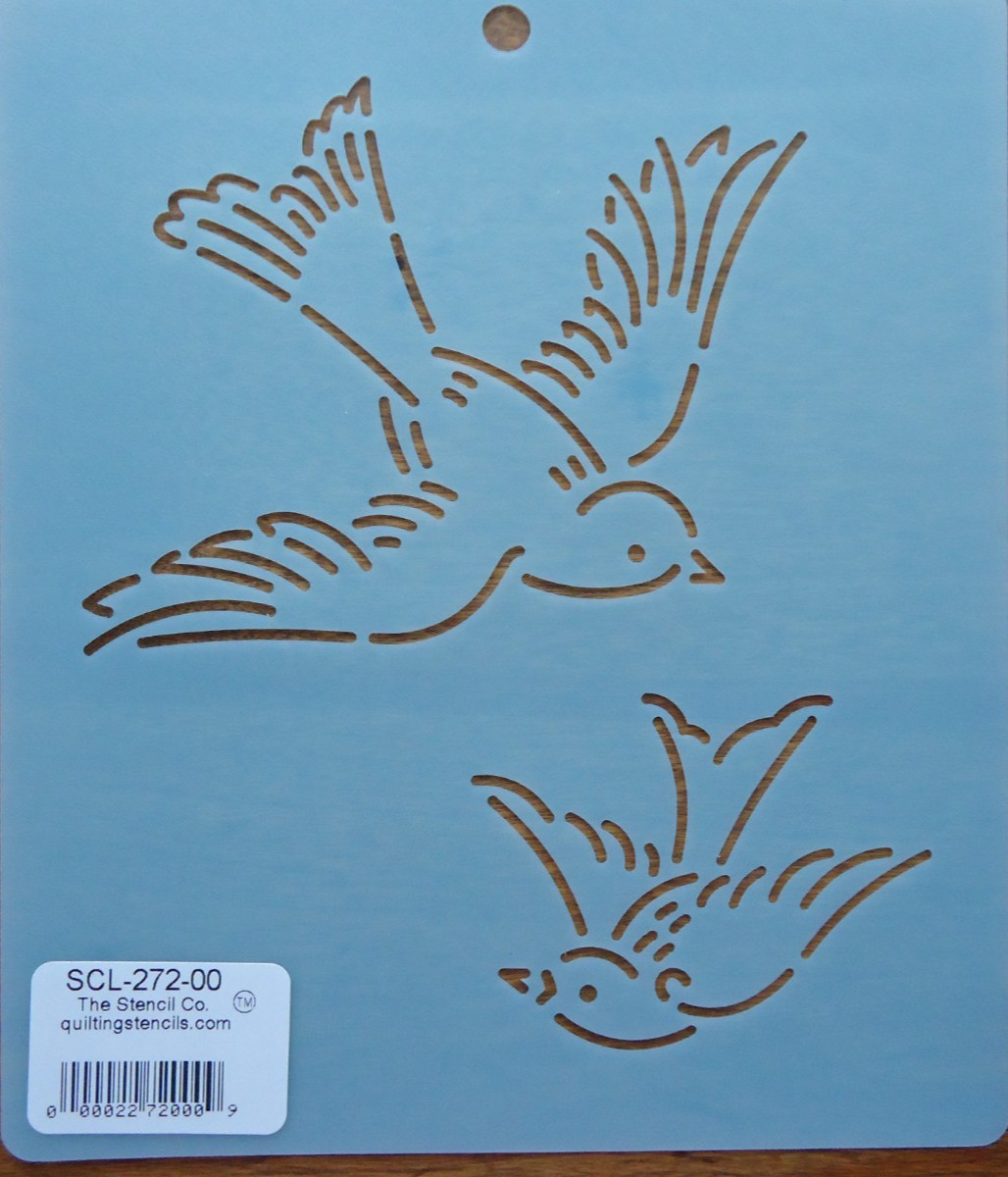 Stencil Quilting Blue Birds 4"  sew quilt bird SCL-272-00 crafts embroidery sew