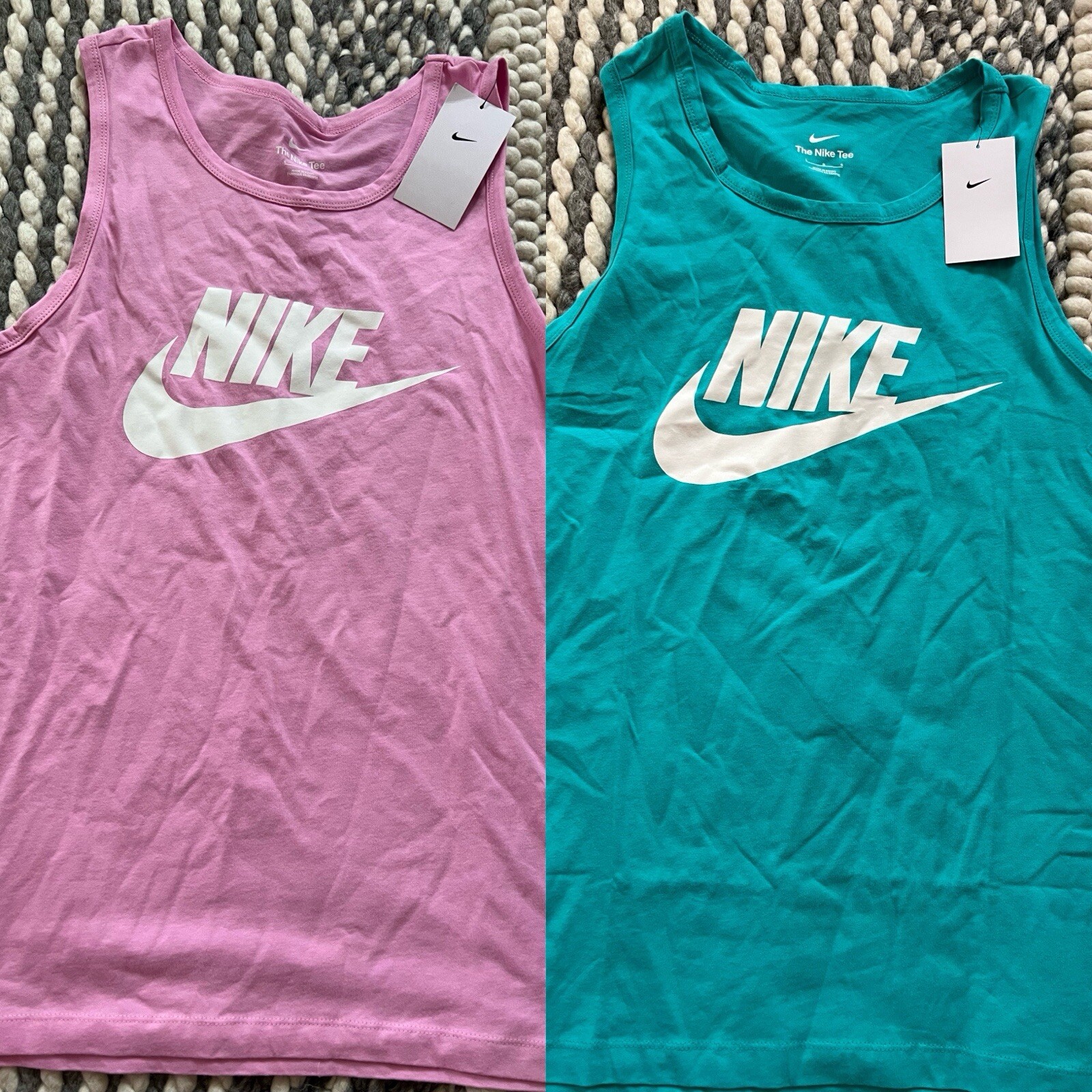 NWT Nike Sportswear Icon Futura Tank Top Teal OR Pink Men's Sz XS-XXL AR4991 $30