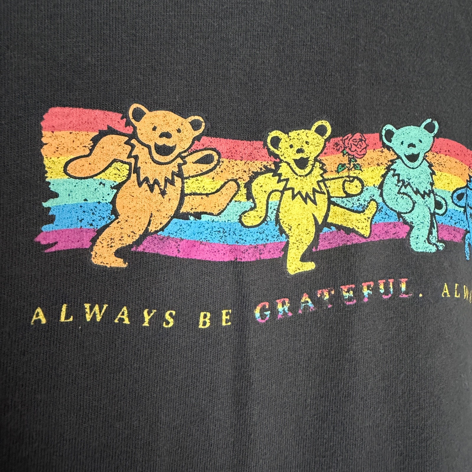 Grateful Dead Long Sleeve Shirt Dancing Bear Always Be Grateful Kind Youth Large
