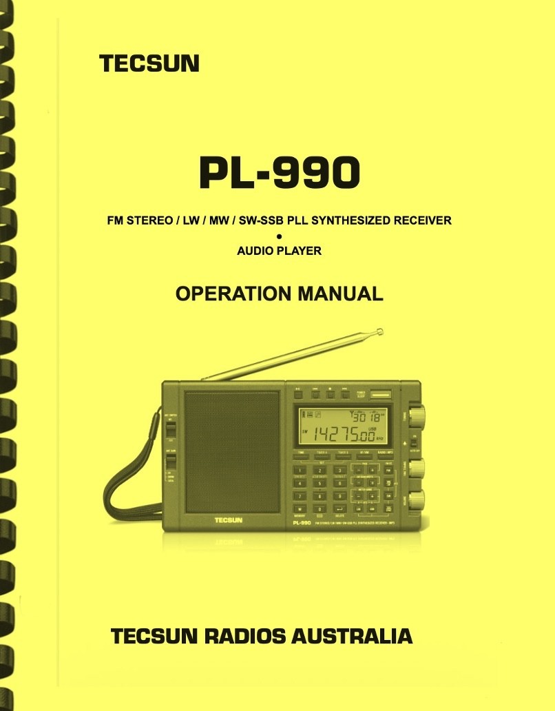 Tecsun PL-990 Radio Receiver OPERATION MANUAL