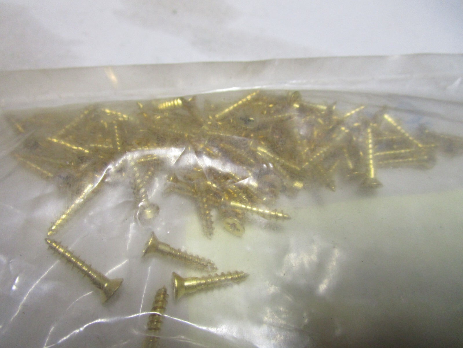 #4-22 x 5/8" Flat Head Phillips Sharp Point Plain Brass Wood Screw QTY 100
