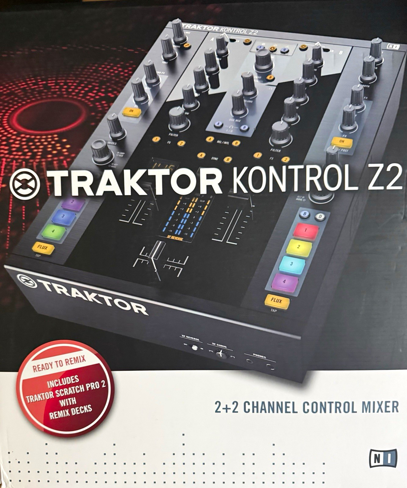 Native Instruments Traktor Kontrol Z2 2-Channel DJ Mixer, 3-Band EQ, Filter