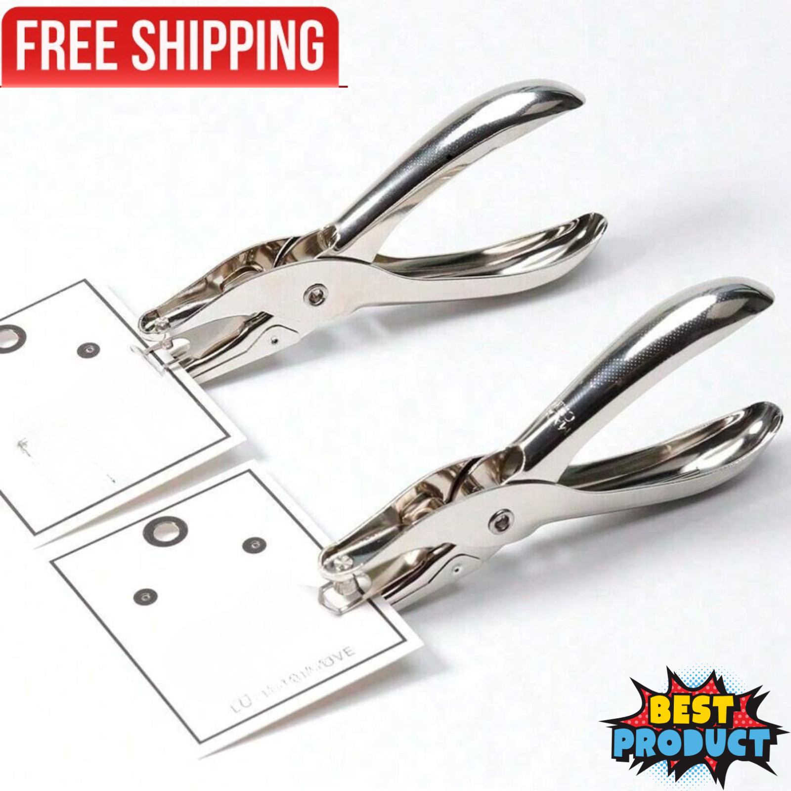 Paper Punch Metal Single Hole Card 3/6mm Plier Puncher For Office & School Craft