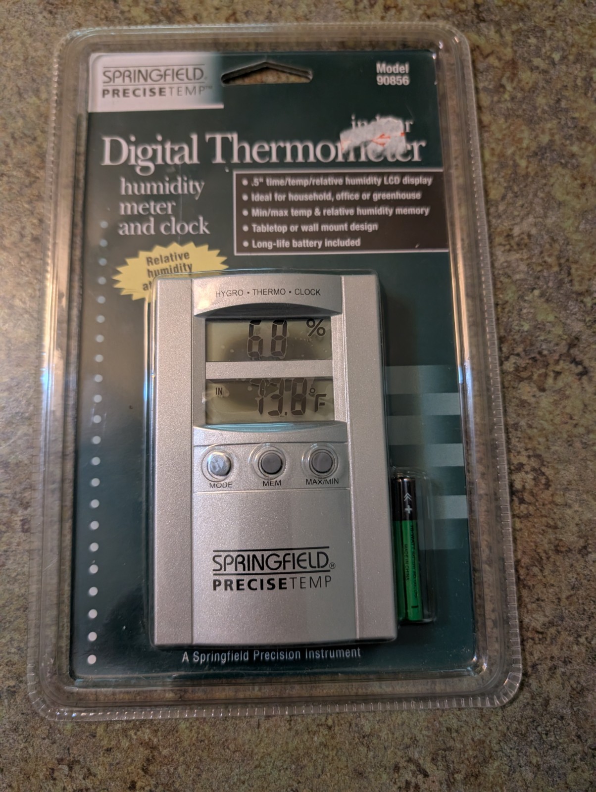 Springfield Precise Temp Home Digital Thermometer Weather Station 90856 SEALED