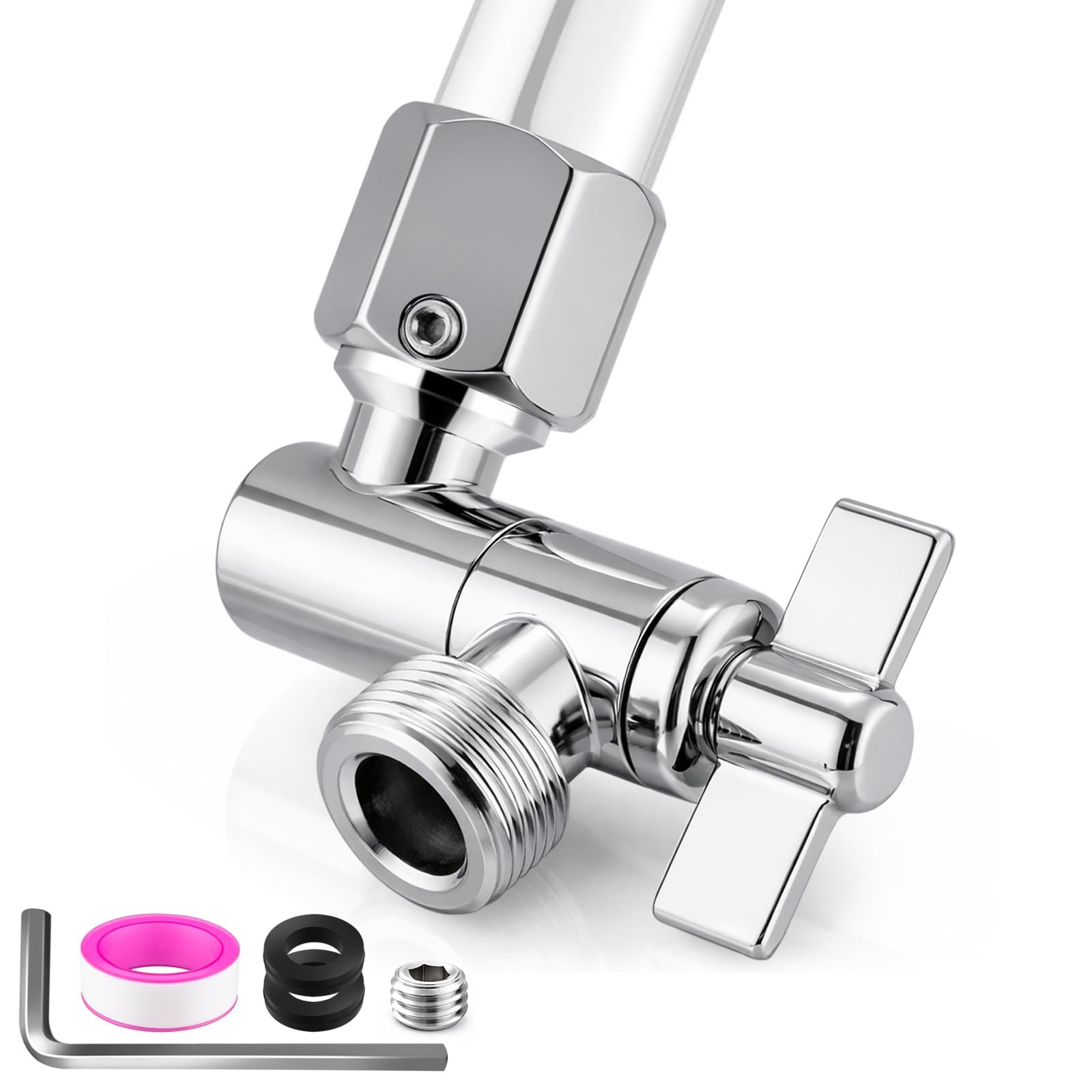 Adjustable Shower Head Elbow Adapter Shower Head Extension Adapter 360Â° Rota...