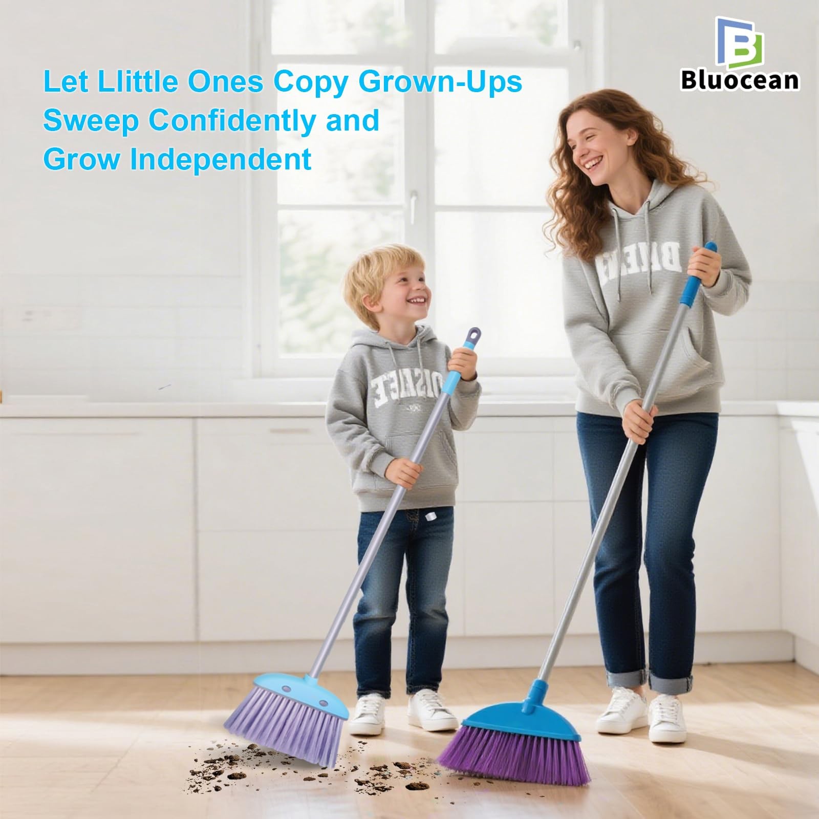 28'' Kids Mini Broom Dustpan Set - Toddler Cleaning Toy Toddler Household Helper