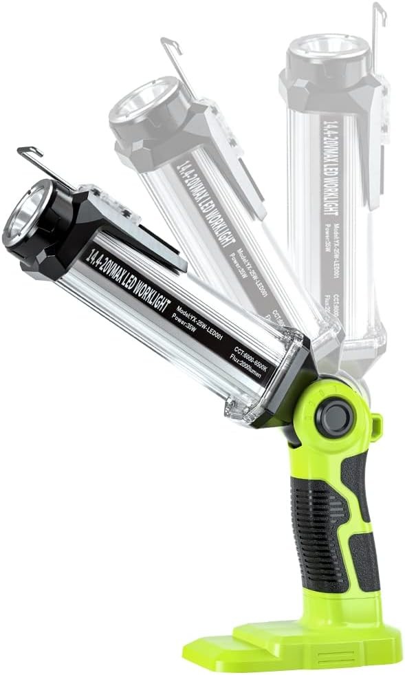 18W 2000LM Rechargeable Flashlight Cordless Led Work Light for Ryobi 18v Battery