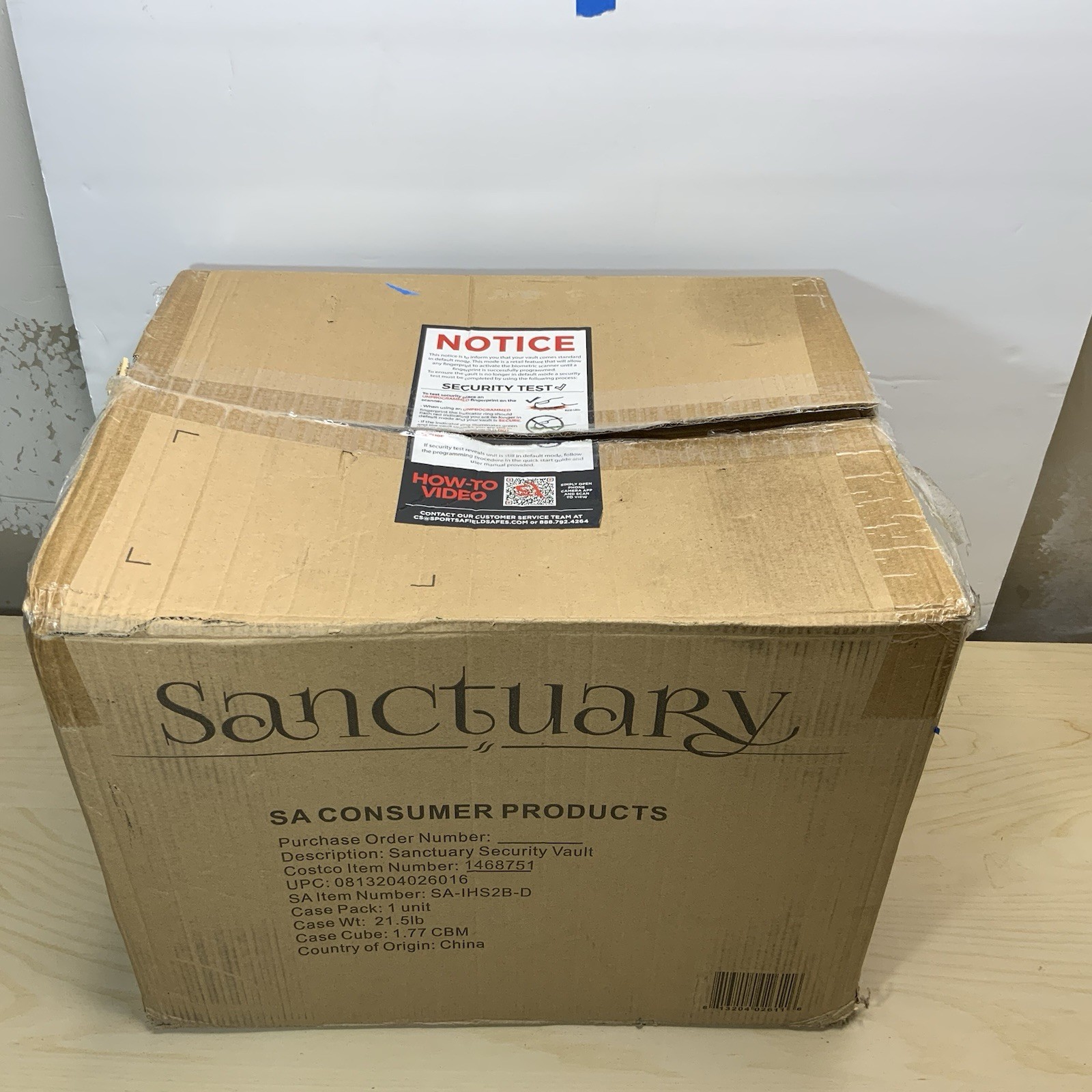 Sanctuary Biometric Security Safe SA-IHS2B-D 100 Fingerprints CA DOJ Approved
