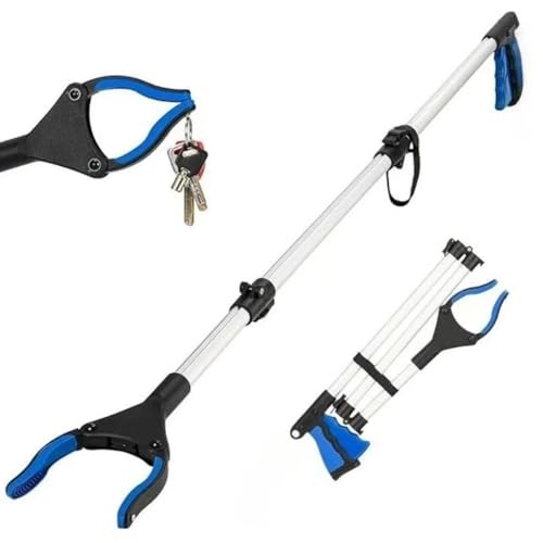 43" Grabber Reacher Tool, Foldable Reacher Grabber Pickup Tool with 360° Blue