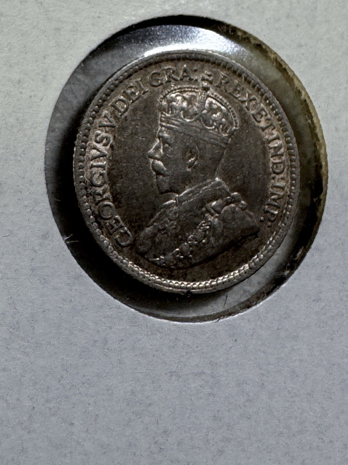 1912 Canada 5 Cents Silver Coin Cleaned