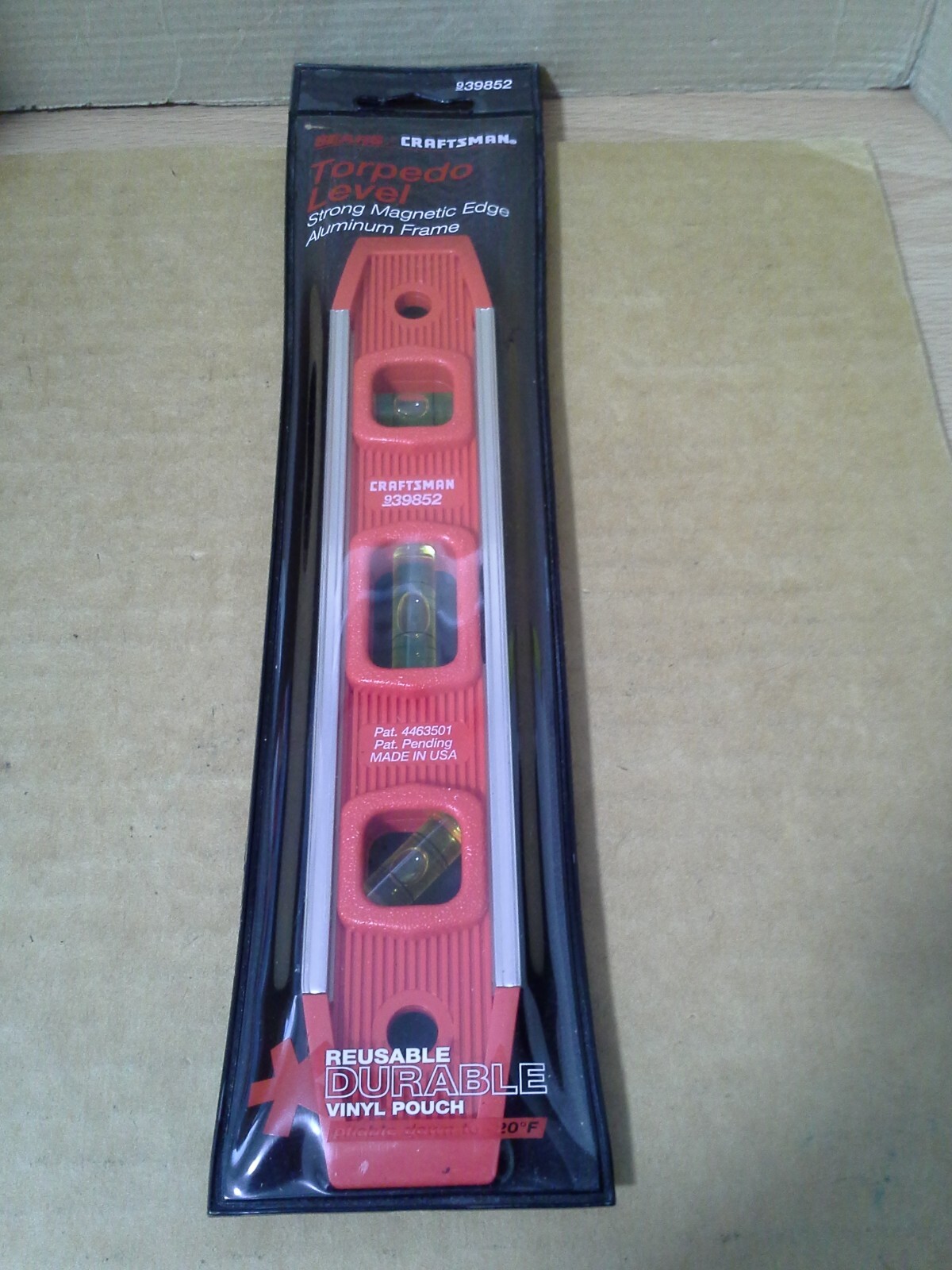VTG. Craftsman 9_39852  9" Magnetic Torpedo Level in Vinyl Pouch. Beautiful Cond