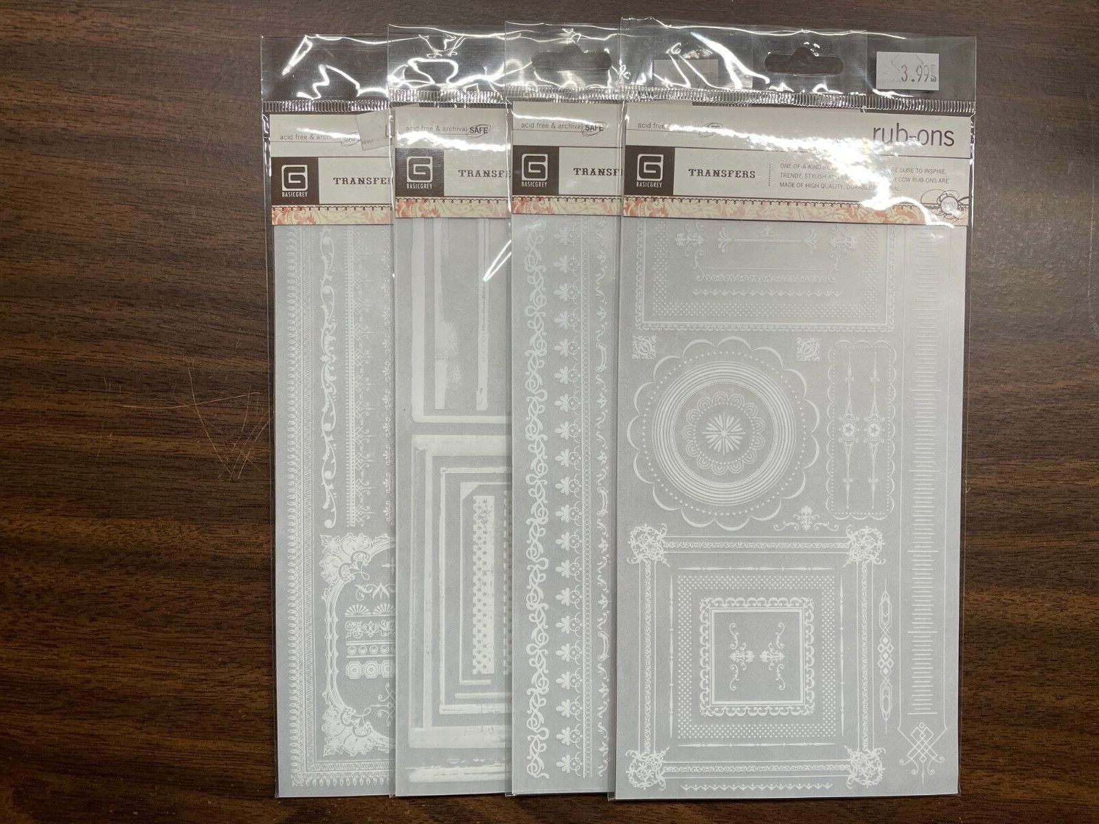BASIC GREY FRAMES, BORDERS, ICONS - RUB-ON TRANSFERS