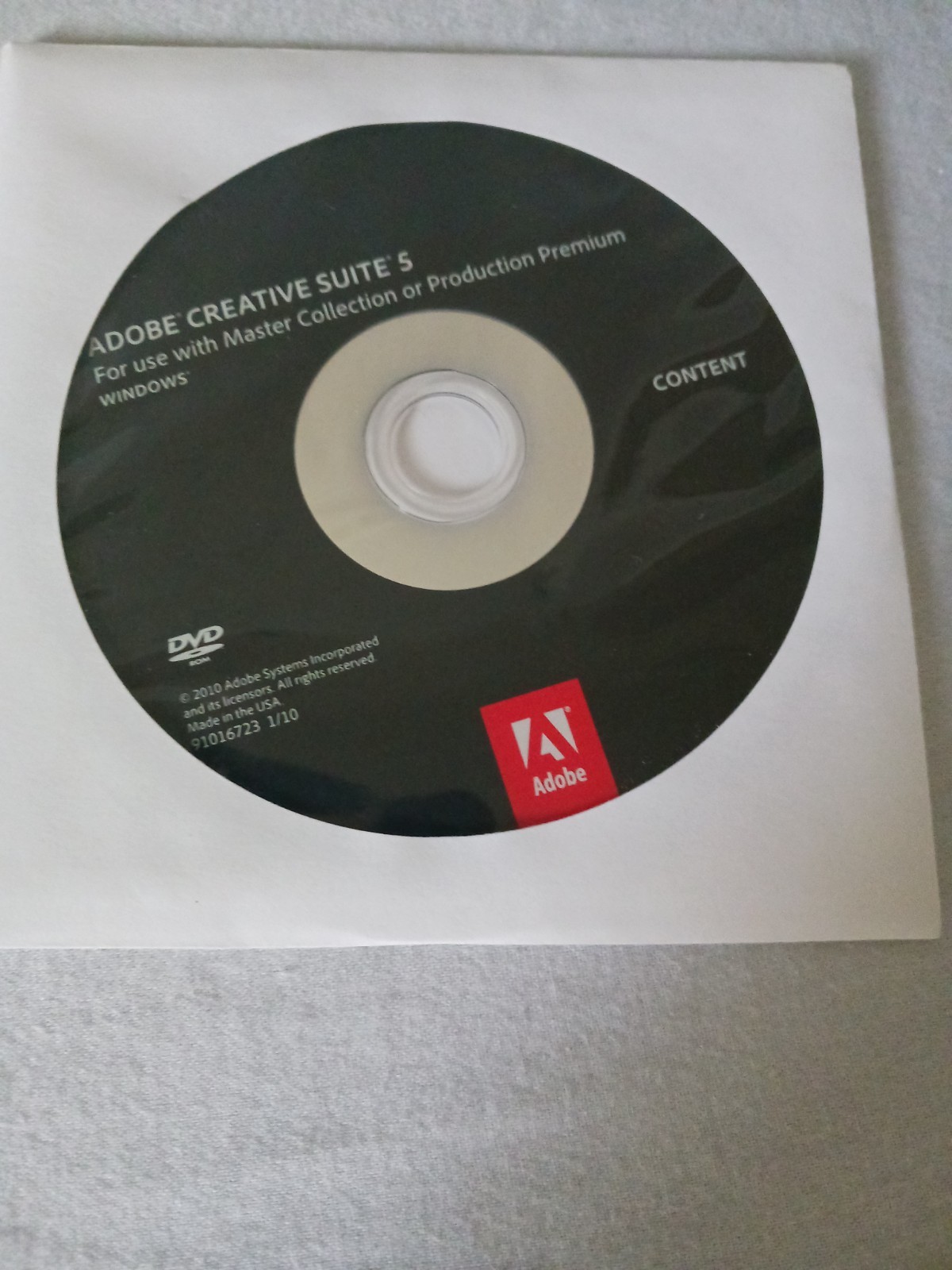 Adobe CS5 Master Collection for Windows - Discs and Full Serial Number