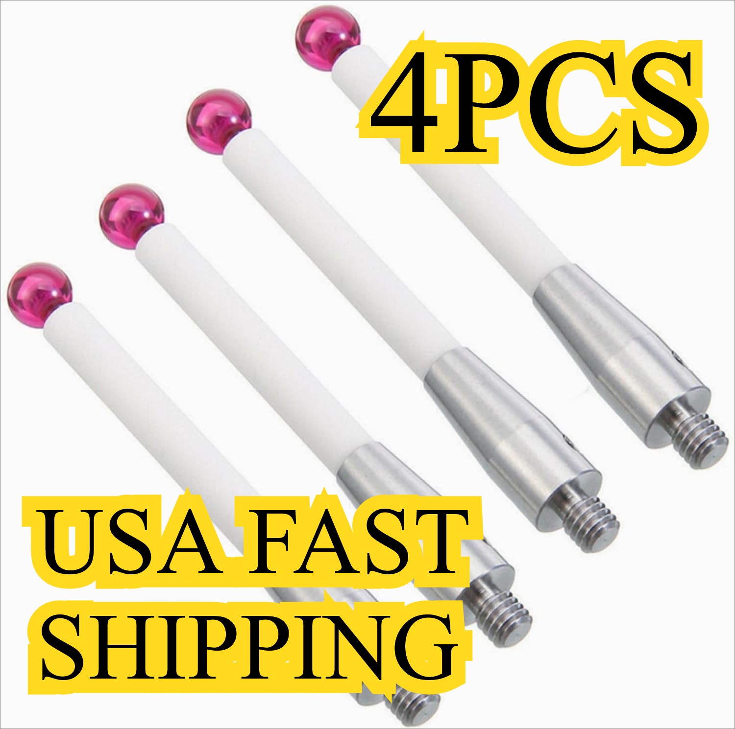 A-5000-3709 4Pcs For Renishaw CMM Probe Stylus 50mm-Ceramic Stem - 6mm Ball NEW