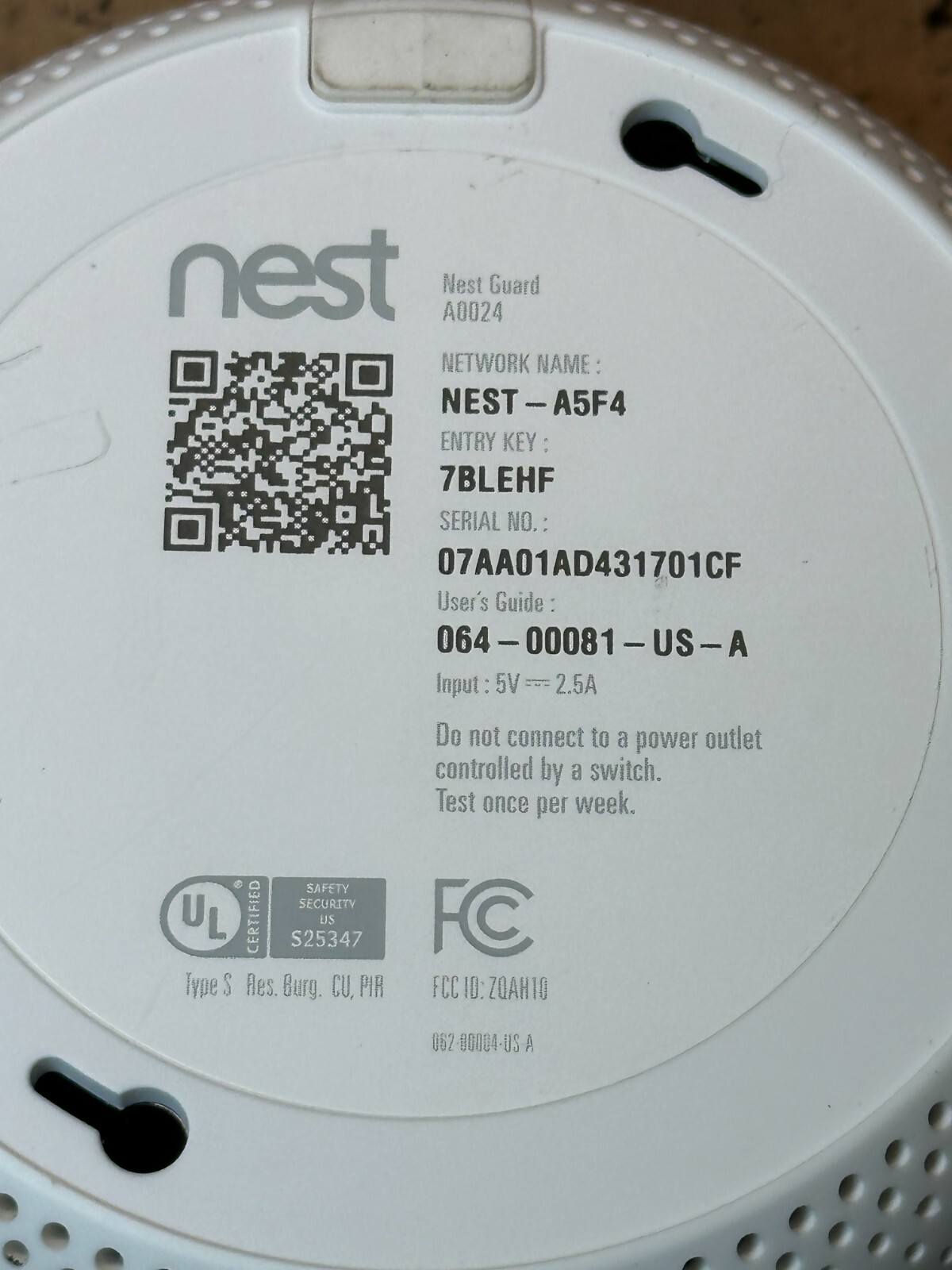 Google Nest Secure Alarm System A0024 Base Guard Works Ships Fast!!!