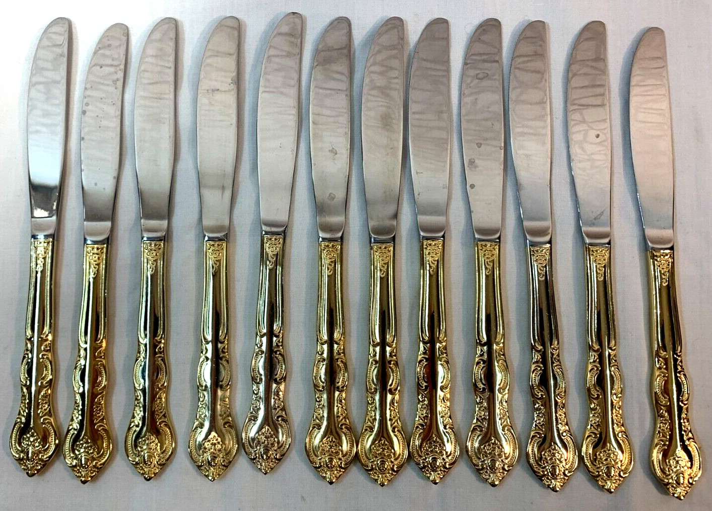 62 Piece Set of INTERNATIONAL SILVER San Marcos Gold Electroplated Flatware