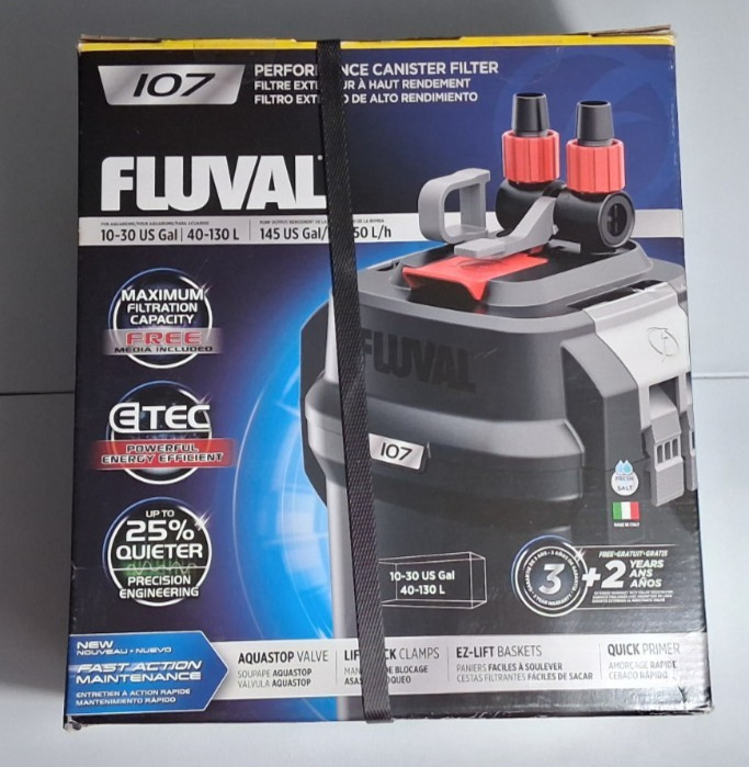 NEW Fluval 107 Performance Canister Filter Aquariums 10 - 30 Gallons 145 GP A440
