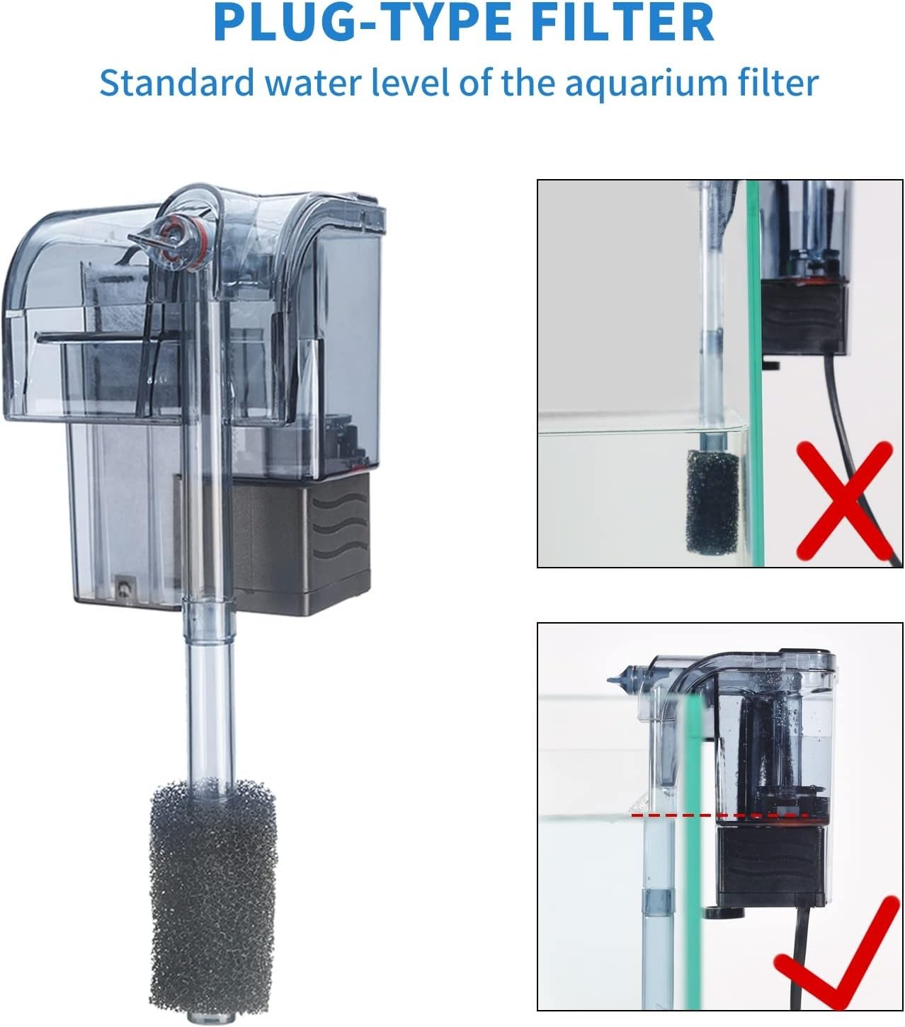 Adjustable Flow Aquarium Filter - Compact & Durable for 5-10 Gallon Tanks