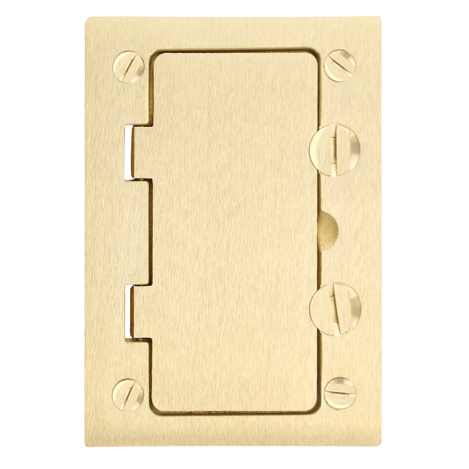 HUBBELL S3826 BRASS ROUND FLOOR BOX RECTANGLE, 4-5/32" LENGTH X 2-63/64" WIDTH