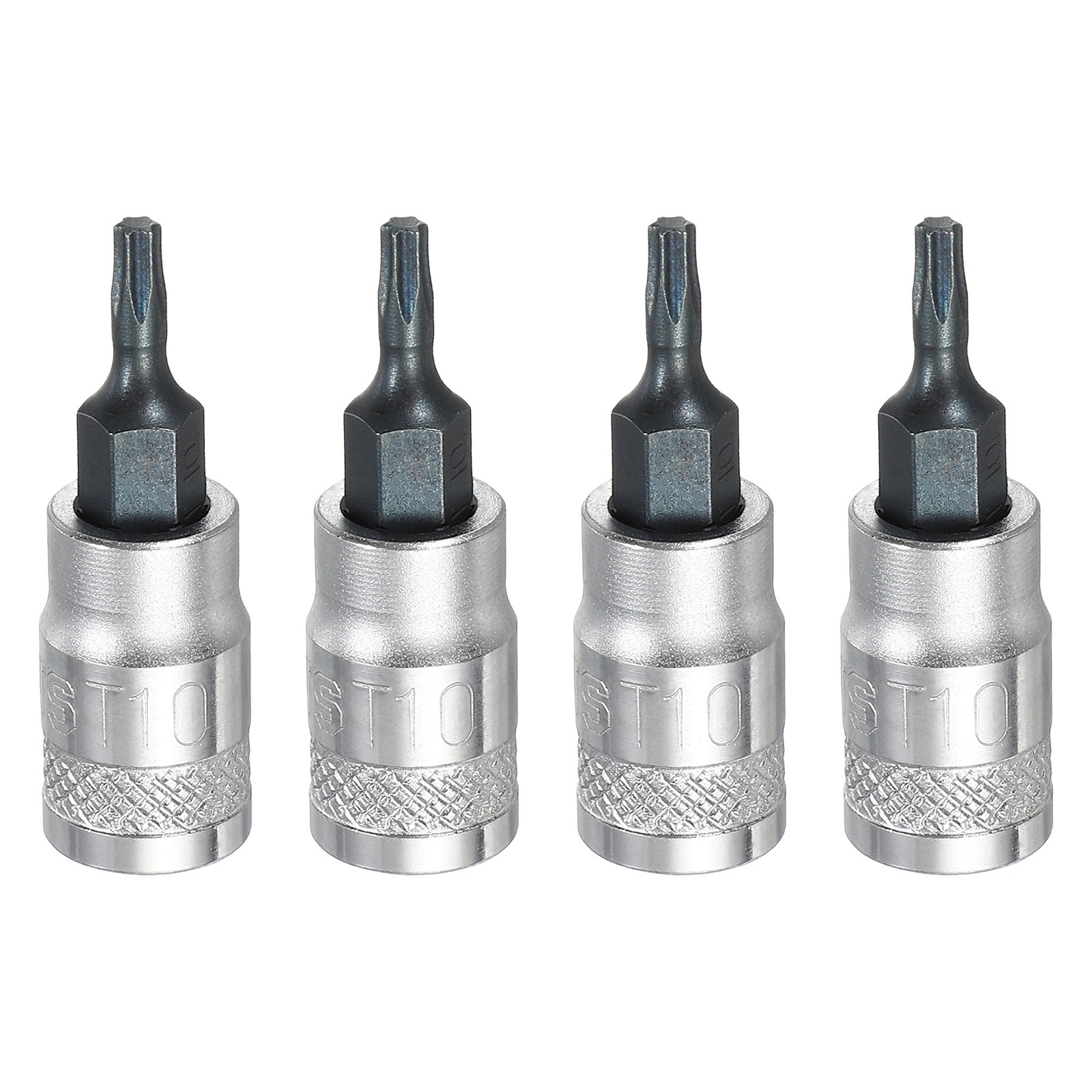 4Pcs Torx Bit Socket T10 1/4" Drive 1.5" Length S2 Steel Bit CR-V Socket