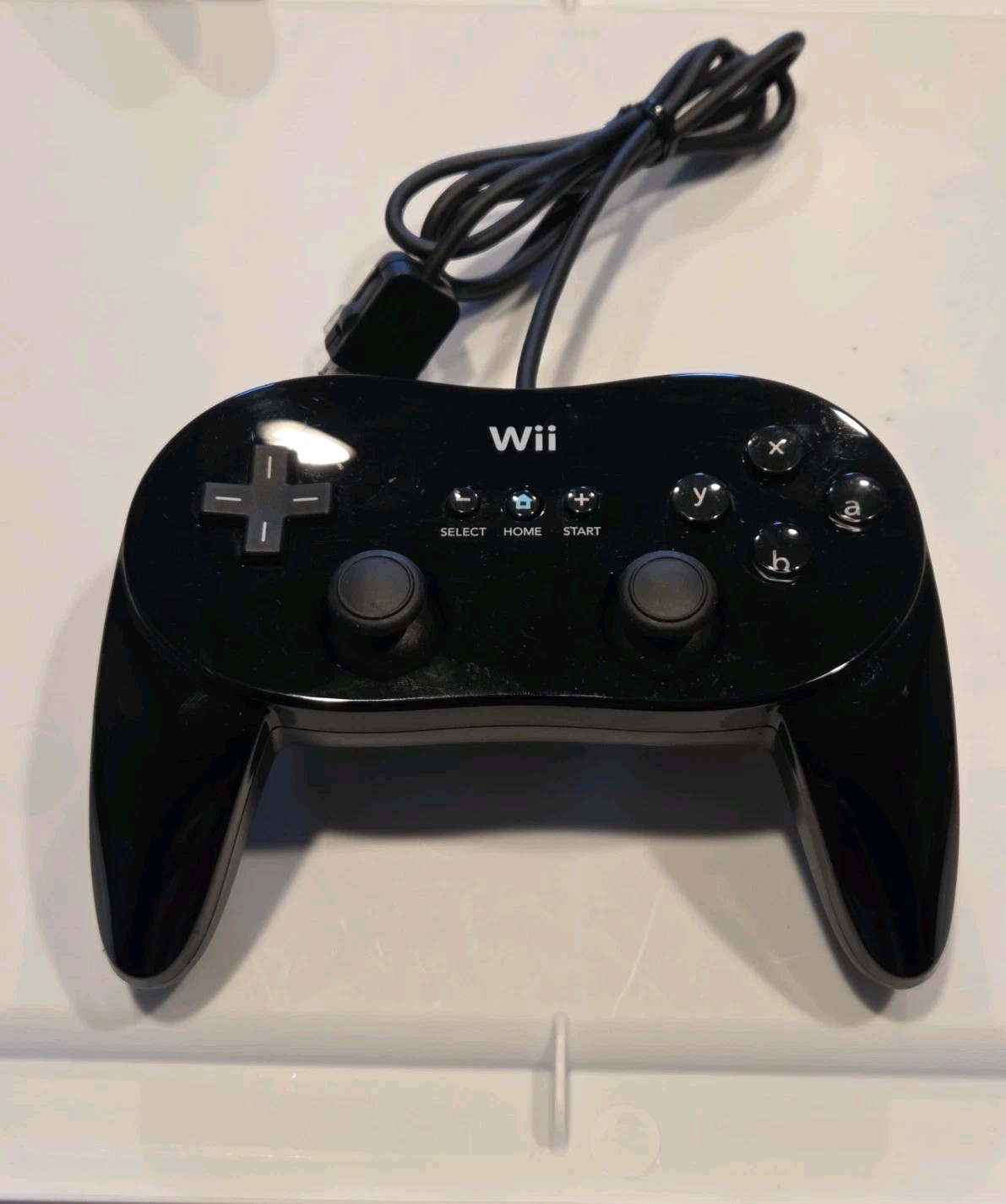 Nintendo Wii Pro Controller Classic Black RVL-005 Working VGUC