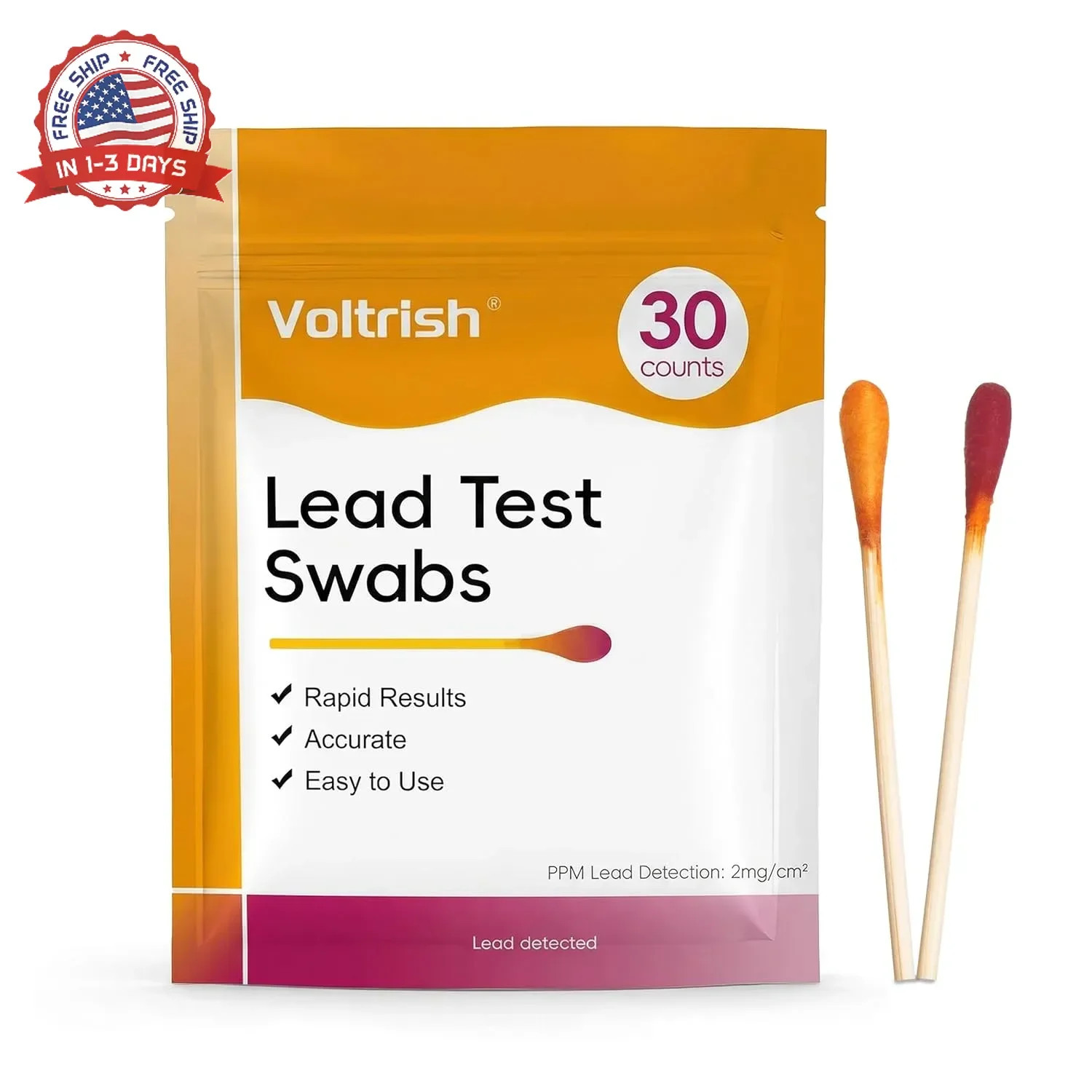 30 PCS Lead Test Kit for Dishes, Premium Water Activated At-Home Lead Testing Sw