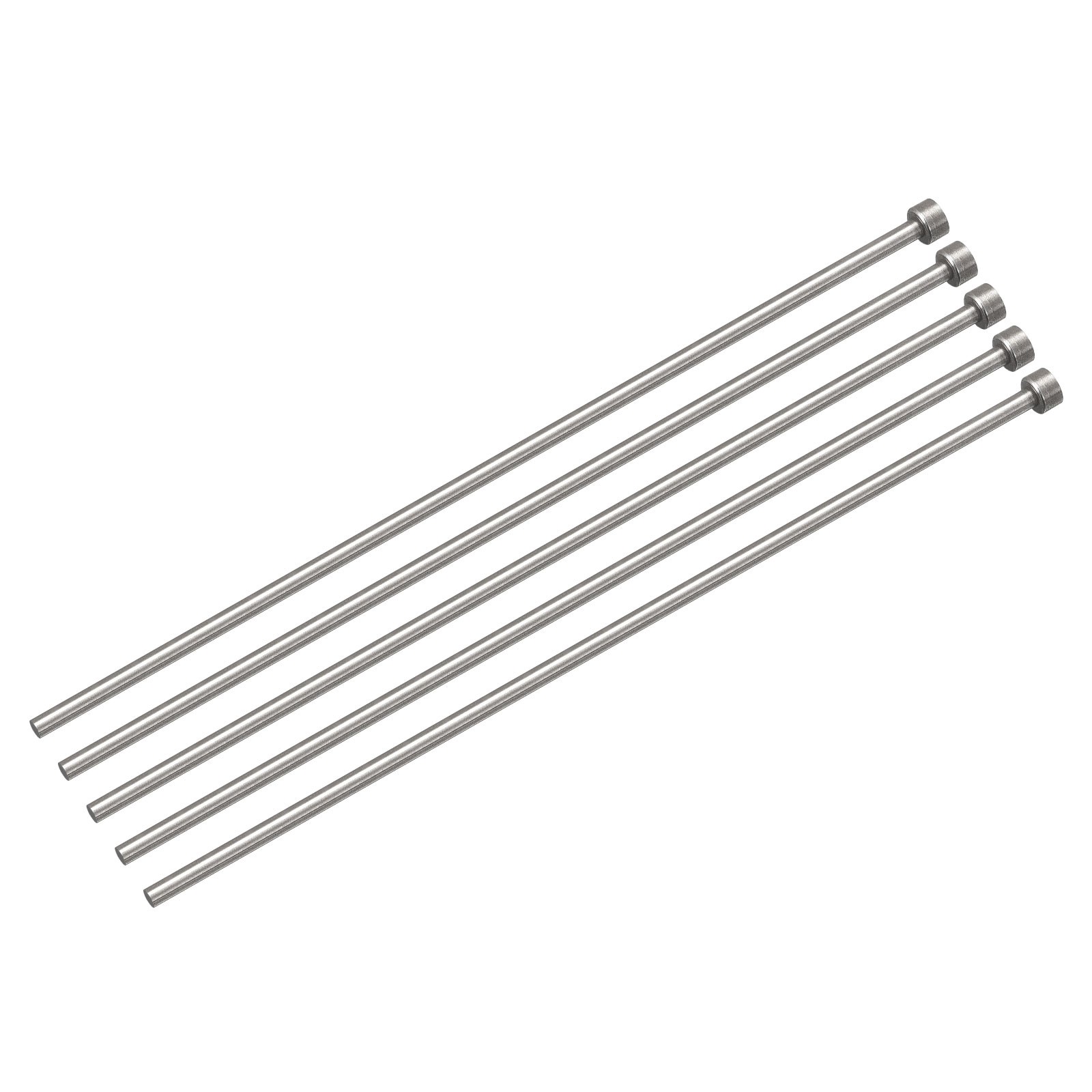Straight Ejector Pins, 4mm Dia 65Mn Steel Round Tip Punch 200 Long 5Pcs