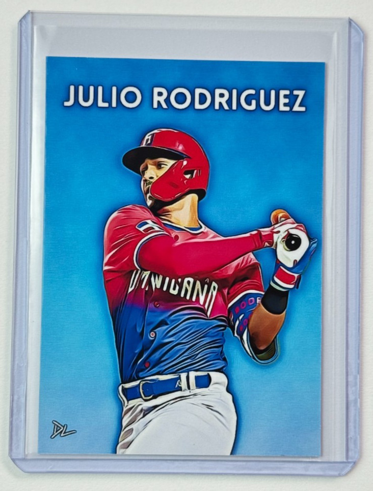 Julio Rodriguez Limited Artist Signed "Dominican Republic" Trading Card 2/10