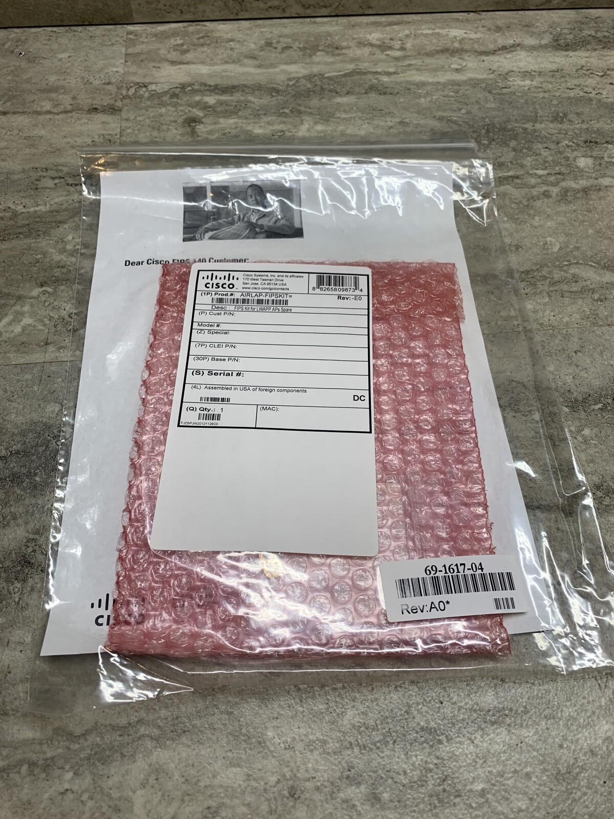 Lot Of 10 Cisco AIRLAP-FIPSKIT FIPS Kit For LWAPP, Revision A0, New