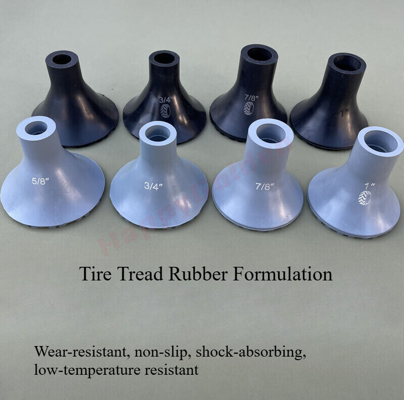 1PC Black/Gray Tire Rubber Tips Cane Crutch Chair Non-Slip Foot Pad Crutch Head
